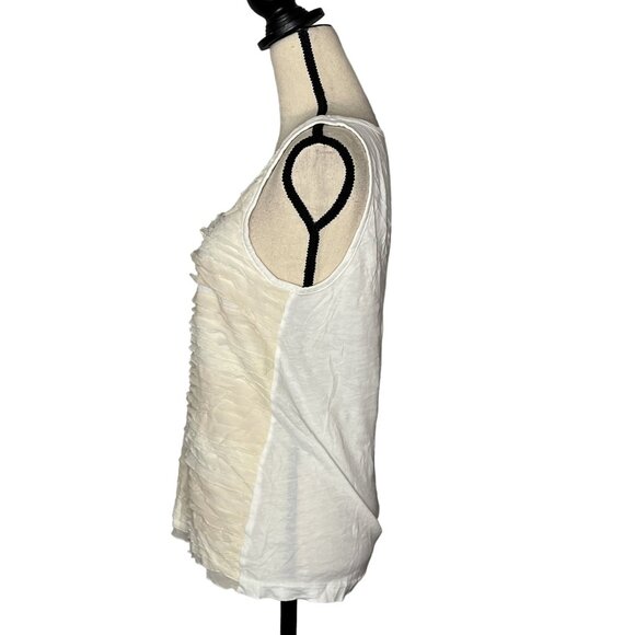 J. Crew Women's Textured Ivory Sleeveless Tank Top L - Picture 4 of 6